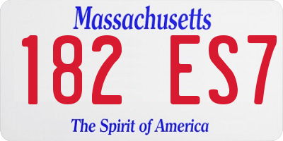 MA license plate 182ES7