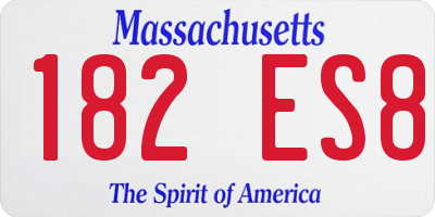 MA license plate 182ES8