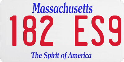MA license plate 182ES9