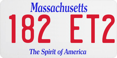 MA license plate 182ET2