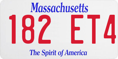 MA license plate 182ET4