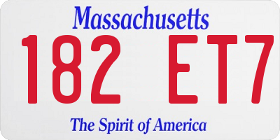 MA license plate 182ET7