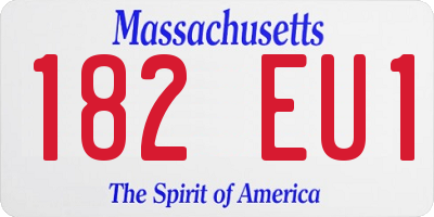 MA license plate 182EU1