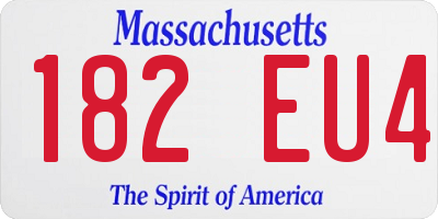 MA license plate 182EU4