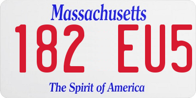 MA license plate 182EU5