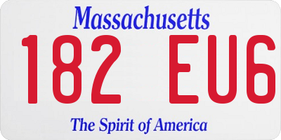 MA license plate 182EU6