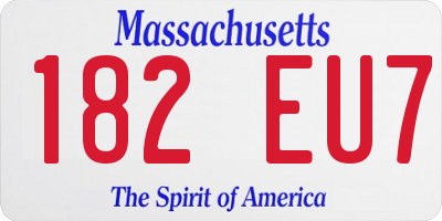 MA license plate 182EU7