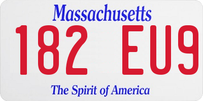 MA license plate 182EU9
