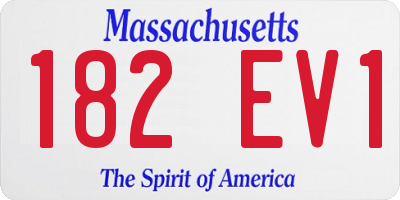 MA license plate 182EV1