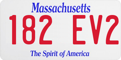 MA license plate 182EV2