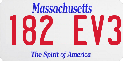MA license plate 182EV3