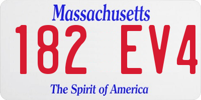 MA license plate 182EV4