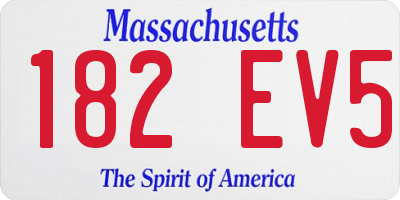 MA license plate 182EV5