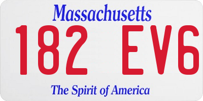 MA license plate 182EV6