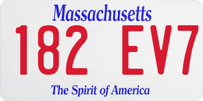 MA license plate 182EV7