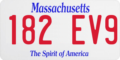 MA license plate 182EV9