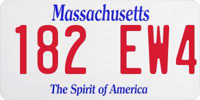 MA license plate 182EW4