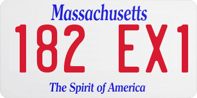 MA license plate 182EX1