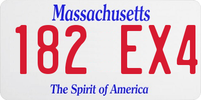 MA license plate 182EX4