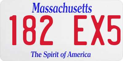 MA license plate 182EX5