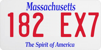MA license plate 182EX7