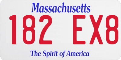 MA license plate 182EX8