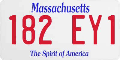 MA license plate 182EY1