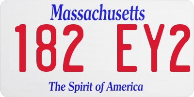 MA license plate 182EY2
