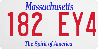 MA license plate 182EY4