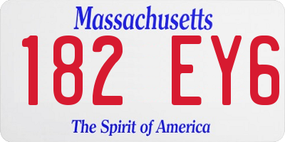 MA license plate 182EY6
