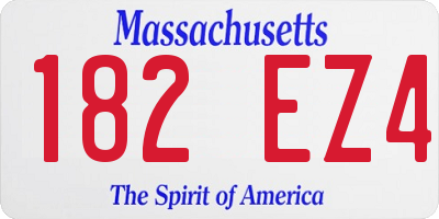 MA license plate 182EZ4
