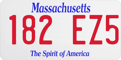 MA license plate 182EZ5
