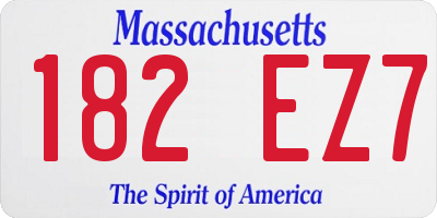 MA license plate 182EZ7