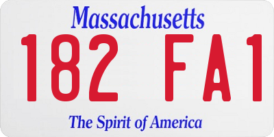 MA license plate 182FA1