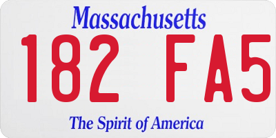 MA license plate 182FA5