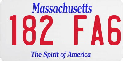 MA license plate 182FA6