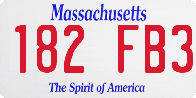MA license plate 182FB3