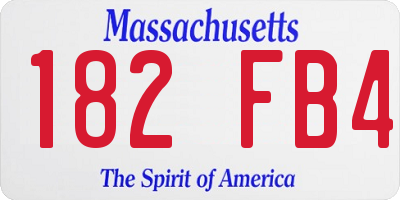 MA license plate 182FB4