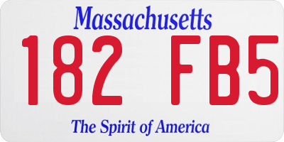 MA license plate 182FB5