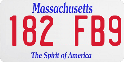 MA license plate 182FB9