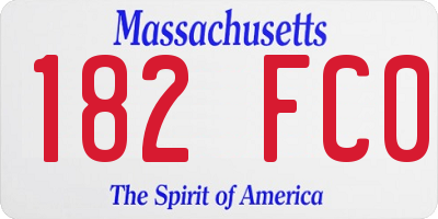 MA license plate 182FC0