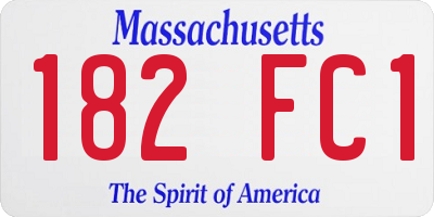 MA license plate 182FC1