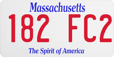MA license plate 182FC2