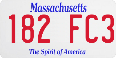 MA license plate 182FC3