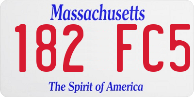 MA license plate 182FC5