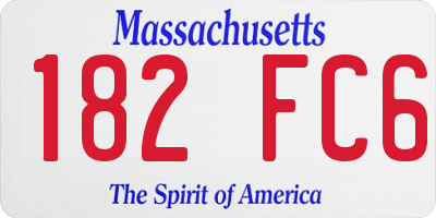 MA license plate 182FC6