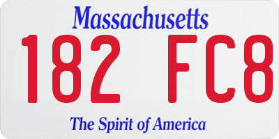MA license plate 182FC8