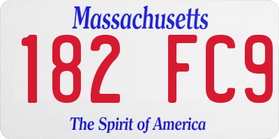 MA license plate 182FC9