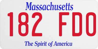 MA license plate 182FD0