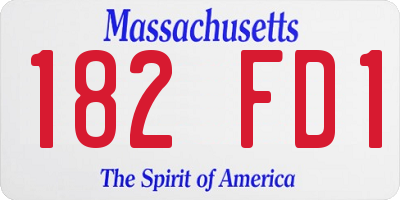 MA license plate 182FD1